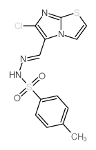 N-[(7-chloro-4-thia-1,6-diazabicyclo[3.3.0]octa-2,5,7-trien-8-yl)methylideneamino]-4-methyl-benzenesulfonamide Structure