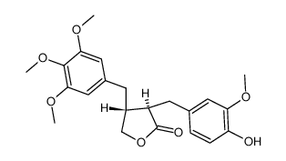 (2R,3R)-2-4''-hydroxy-3''-methoxybenzyl-3-3',4',5'-trimethoxybenzylbutyrolactone Structure