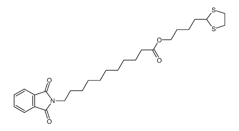 11-(1,3-Dioxo-1,3-dihydro-isoindol-2-yl)-undecanoic acid 4-[1,3]dithiolan-2-yl-butyl ester Structure