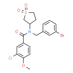 N-(3-bromobenzyl)-3-chloro-N-(1,1-dioxidotetrahydro-3-thienyl)-4-methoxybenzamide结构式