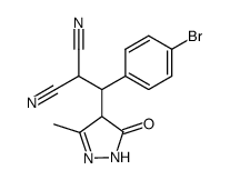 2-[(4-Bromo-phenyl)-(3-methyl-5-oxo-4,5-dihydro-1H-pyrazol-4-yl)-methyl]-malononitrile Structure