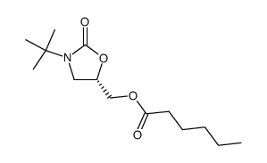 (S)-5-hexanoyloxymethyl-3-tert-butyl-oxazolidin-2-one Structure