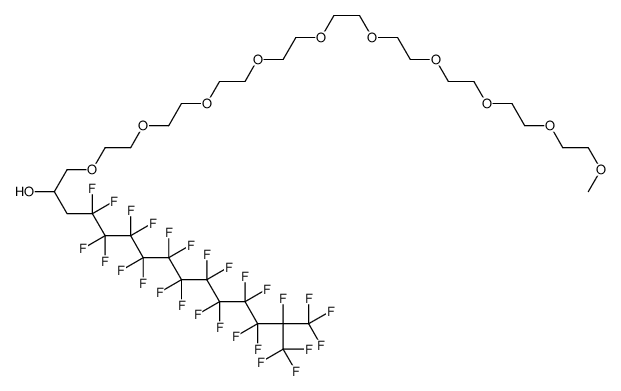 4,4,5,5,6,6,7,7,8,8,9,9,10,10,11,11,12,12,13,13,14,15,15,15-tetracosafluoro-1-[2-[2-[2-[2-[2-[2-[2-[2-(2-methoxyethoxy)ethoxy]ethoxy]ethoxy]ethoxy]ethoxy]ethoxy]ethoxy]ethoxy]-14-(trifluoromethyl)pentadecan-2-ol结构式