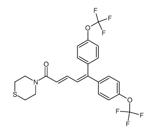 (E)-1-(Thiomorpholino)-5,5-bis[4-(trifluoromethoxy)phenyl]penta-2,4-dien-1-one Structure