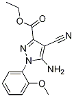 Ethyl5-amino-4-cyano-1-(2-methoxyphenyl)pyrazole-3-carboxylate结构式