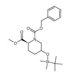 (2S)-1-benzyl 2-methyl 5-((tert-butyldimethylsilyl)oxy)piperidine-1,2-dicarboxylate结构式