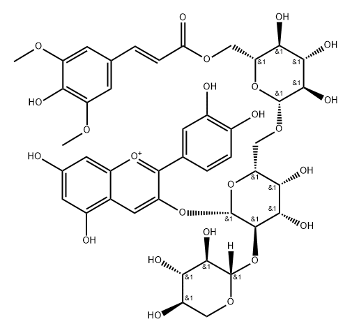 Cyanidin 3-xylosyl-(sinapoyl-glucosyl)-galactoside Structure