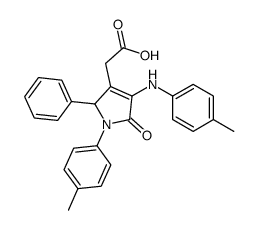 2-[4-(4-methylanilino)-1-(4-methylphenyl)-5-oxo-2-phenyl-2H-pyrrol-3-yl]acetic acid结构式