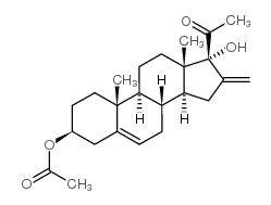 16-methylene-17alpha-hydroxypregnenolone 3-acetate结构式