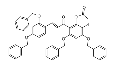 2'-acetoxy-2,4,4',6'-tetrakis(benzyloxy)-3'-iodochalcone结构式