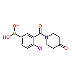 (4-chloro-3-(4-oxopiperidine-1-carbonyl)phenyl)boronic acid structure