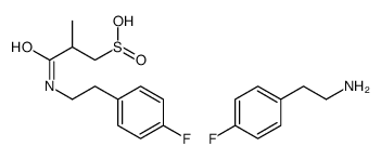 2-(4-fluorophenyl)ethanamine, 2-[2-(4-fluorophenyl)ethylcarbamoyl]prop ane-1-sulfinic acid structure