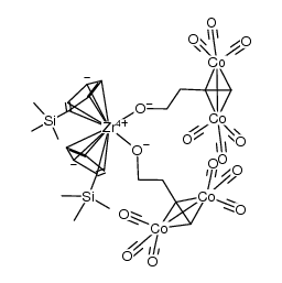 (η(5)-C5H4SiMe3)2Zr((η(2)-OCH2CH2CCH)Co2(CO)6)2结构式