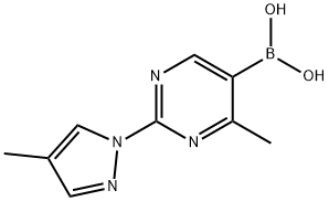 4-Methyl-2-(4-methyl-1H-pyrazol-1-yl)pyrimidine-5-boronic acid结构式