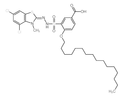 3-[[(4,6-dichloro-3-methyl-benzothiazol-2-ylidene)amino]sulfamoyl]-4-hexadecoxy-benzoic acid picture