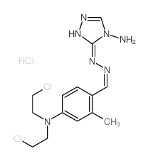 Benzaldehyde,4-[bis(2-chloroethyl)amino]-2-methyl-,2-(4-amino-4H-1,2,4-triazol-3-yl)hydrazone, hydrochloride (1:1)结构式