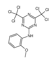 N-(2-methoxyphenyl)-4,6-bis(trichloromethyl)-1,3,5-triazin-2-amine结构式