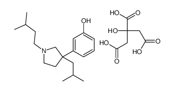 2-hydroxypropane-1,2,3-tricarboxylic acid,3-[1-(3-methylbutyl)-3-(2-methylpropyl)pyrrolidin-3-yl]phenol结构式