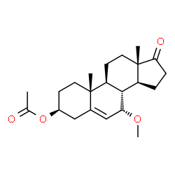 Androst-5-en-17-one, 3-(acetyloxy)-7-methoxy-, (3beta,7alpha)- (9CI) Structure