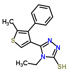 4-ethyl-5-(5-methyl-4-phenylthiophen-3-yl)-4H-1,2,4-triazole-3-thiol Structure