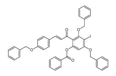 4,2',4'-tris(benzyloxy)-6'-benzyloxy-3'-iodochalcone结构式