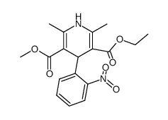 2,6-dimethyl-4-(2'-nitrophenyl)-1,4-dihydropyridine-3,5-dicarboxylic acid 3-methyl ester 5-ethyl ester结构式