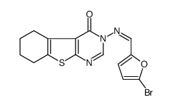 3-[(E)-(5-bromofuran-2-yl)methylideneamino]-5,6,7,8-tetrahydro-[1]benzothiolo[2,3-d]pyrimidin-4-one Structure