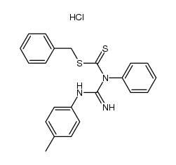 N-phenyl-N'-p-tolyl-guanidinecarbodithioic acid benzyl ester, hydrochloride结构式