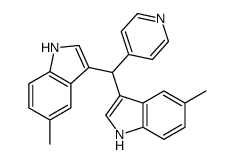 5-methyl-3-[(5-methyl-1H-indol-3-yl)-pyridin-4-ylmethyl]-1H-indole结构式