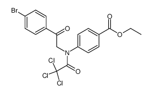 4-[[2-(4-Bromo-phenyl)-2-oxo-ethyl]-(2,2,2-trichloro-acetyl)-amino]-benzoic acid ethyl ester结构式