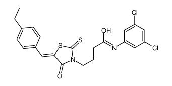 N-(3,5-dichlorophenyl)-4-[(5E)-5-[(4-ethylphenyl)methylidene]-4-oxo-2-sulfanylidene-1,3-thiazolidin-3-yl]butanamide structure