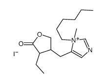 3-ethyl-4-[(3-hexyl-3-methylimidazol-3-ium-4-yl)methyl]oxolan-2-one,iodide Structure