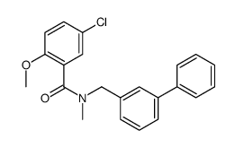 5-chloro-2-methoxy-N-methyl-N-[(3-phenylphenyl)methyl]benzamide Structure