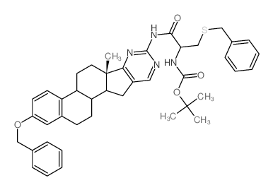 3-benzyloxy-estra-1,3,5(10),16-tetraeno[17,16-e]-2'-(S-benzyl-N-tert-butoxycarbonyl-L-cysteinylamino)pyrimidine Structure