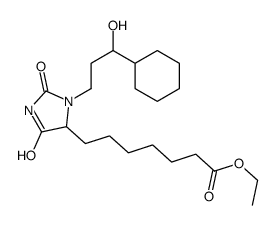 ethyl 3-(3-cyclohexyl-3-hydroxypropyl)-2,5-dioxoimidazolidine-4-heptanoate structure