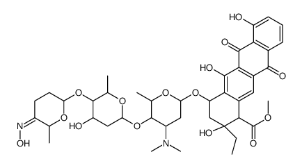 methyl 4-[4-(dimethylamino)-5-[4-hydroxy-5-[(5Z)-5-hydroxyimino-6-methyloxan-2-yl]oxy-6-methyloxan-2-yl]oxy-6-methyloxan-2-yl]oxy-2-ethyl-2,5,7-trihydroxy-6,11-dioxo-3,4-dihydro-1H-tetracene-1-carboxylate结构式