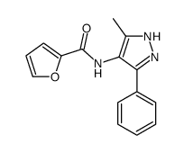 N-(5-methyl-3-phenyl-1H-pyrazol-4-yl)furan-2-carboxamide结构式