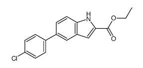 ethyl 5-(4-chlorophenyl)-1H-indole-2-carboxylate结构式