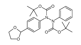 1,2-Hydrazinedicarboxylic acid, 1-[4-(1,3-dioxolan-2-yl)phenyl]-2-phenyl-, 1,2-bis(1,1-dimethylethyl) ester Structure