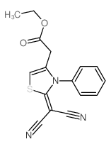 ethyl 2-[2-(dicyanomethylidene)-3-phenyl-1,3-thiazol-4-yl]acetate结构式