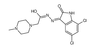 1-Piperazineacetic acid, 4-methyl-, (5,7-dichloro-2-oxo-3-indolinylide ne)hydrazide, (Z)-结构式