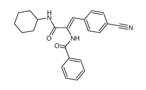 N-[(Z)-2-(4-Cyano-phenyl)-1-cyclohexylcarbamoyl-vinyl]-benzamide Structure