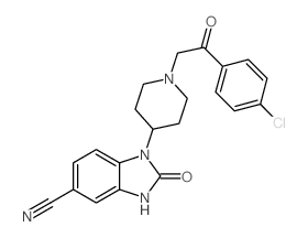 1-(1-(2-(4-氯苯基)-2-氧代乙基)哌啶-4-基)-2-氧代-2,3-二氢-1H-苯并[d]咪唑-5-甲腈结构式