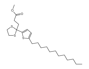 methyl 3-(2-(5-dodecylthiophen-2-yl)-1,3-dithiolan-2-yl)propanoate Structure