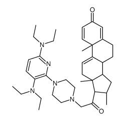 21-(4(3,6-di-N-diethylamine-2-pyridinyl)-1-piperazinyl)-16-methylpregna-1,4,9(11)-triene-3,20-dione Structure