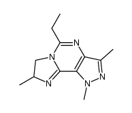 7,8-dihydro-5-ethyl-1,3,8-trimethyl-1H-imidazo[1,2-c]pyrazolo[3,4-e]pyrimidine结构式