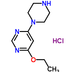 4-Ethoxy-6-piperazin-1-yl-pyrimidine hydrochloride结构式