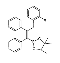 (Z)-2-(3-(2-bromophenyl)-1,2-diphenylprop-1-en-1-yl)-4,4,5,5-tetramethyl-1,3,2-dioxaborolane Structure