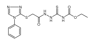 4-ethoxycarbonyl-1-{[(4-phenyl-4H-1,2,4-triazol-3-yl)sulfanyl]acetyl}thiosemicarbazide结构式