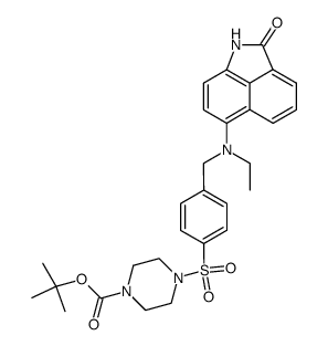 N6-ethyl-N6-(4-((4-(tert-butoxycarbonyl)piperazinyl)sulfonyl)benzyl)-6-aminobenz(cd)indol-2(1H)-one结构式